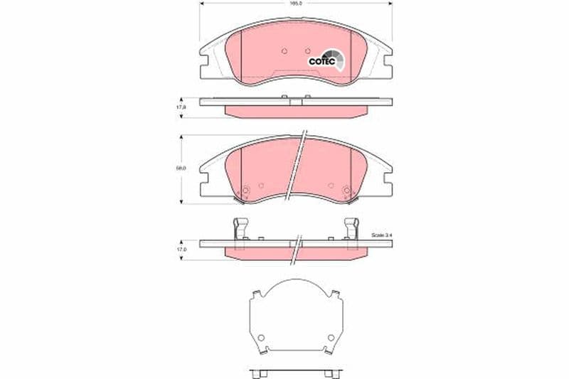 set placute frana,frana disc TRW COTEC GDB3367