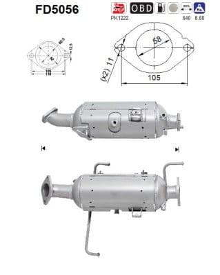 Filtru funingine/particule, sist.de esapament AS-PL FD5056