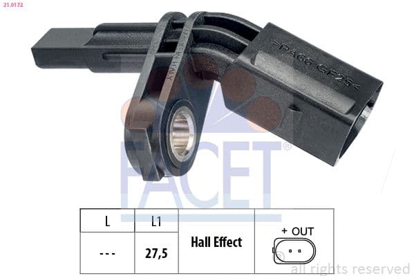 senzor,turatie roata FACET Made in Italy - OE Equivalent 21.0172