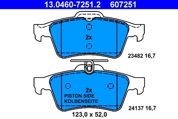 set placute frana,frana disc ATE 13.0460-7251.2