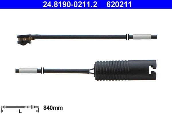 senzor de avertizare,uzura placute de frana ATE 24.8190-0211.2