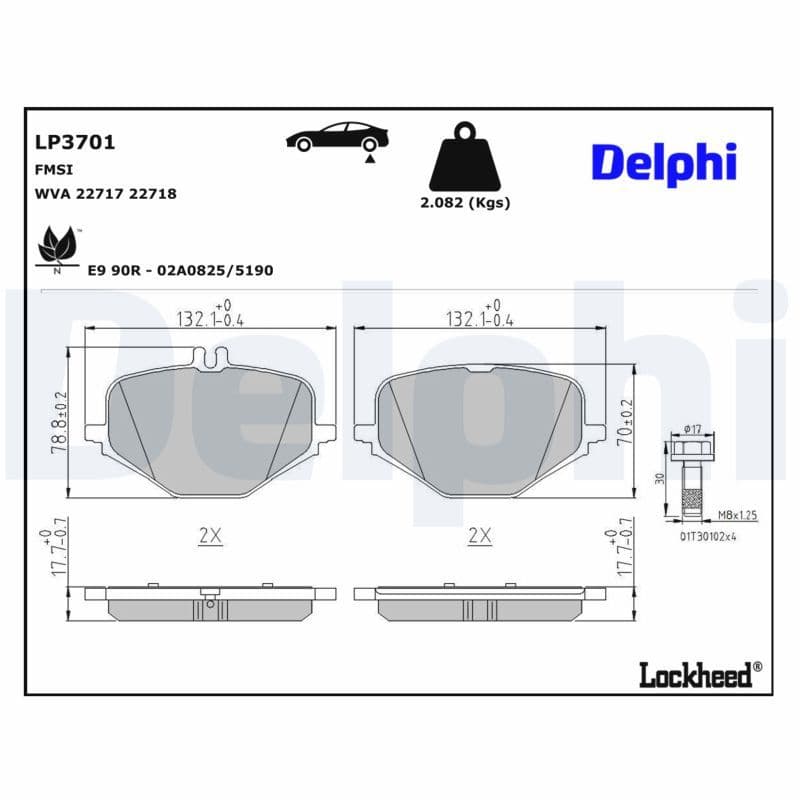 set placute frana,frana disc DELPHI LP3701
