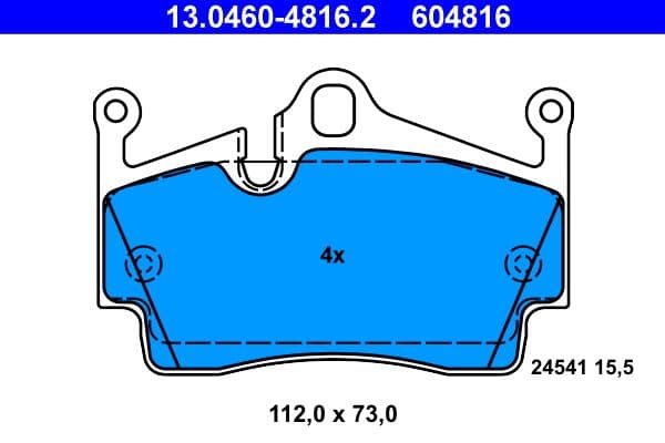 set placute frana,frana disc ATE 13.0460-4816.2