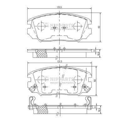 set placute frana,frana disc NIPPARTS N3600543