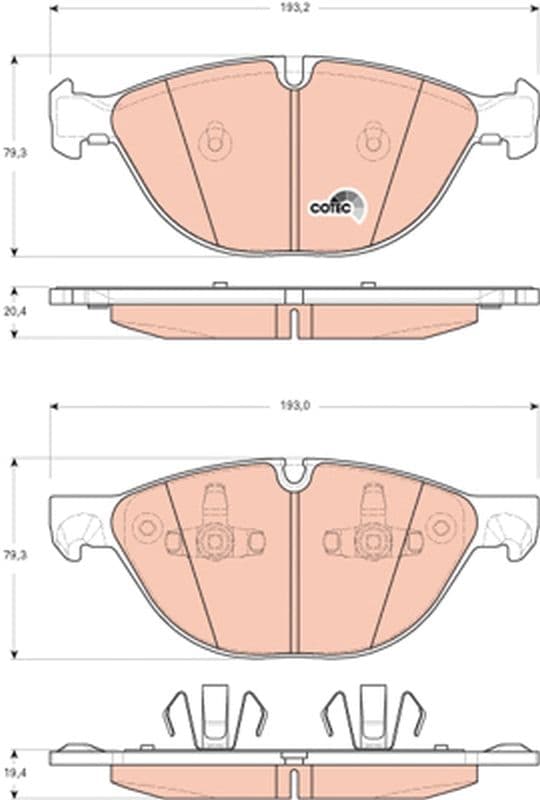 set placute frana,frana disc TRW COTEC GDB1728