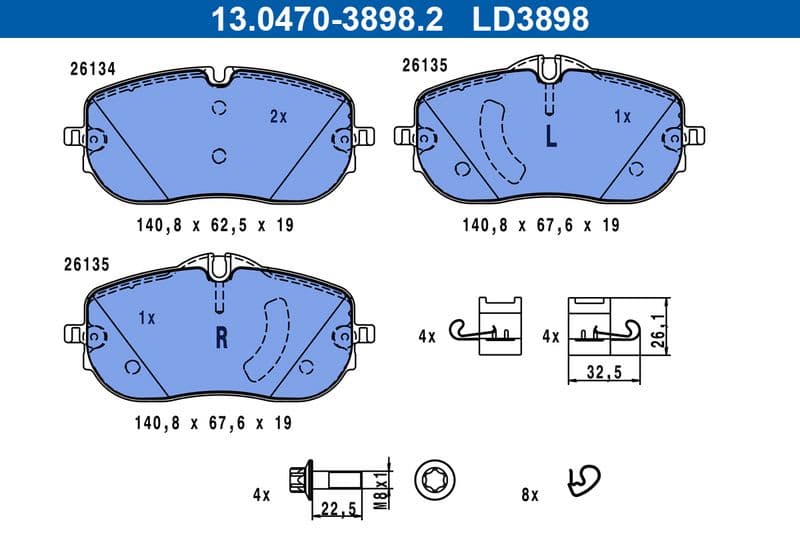 set placute frana,frana disc ATE Ceramic 13.0470-3898.2