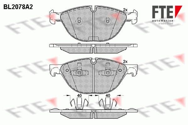 set placute frana,frana disc FTE 9010662