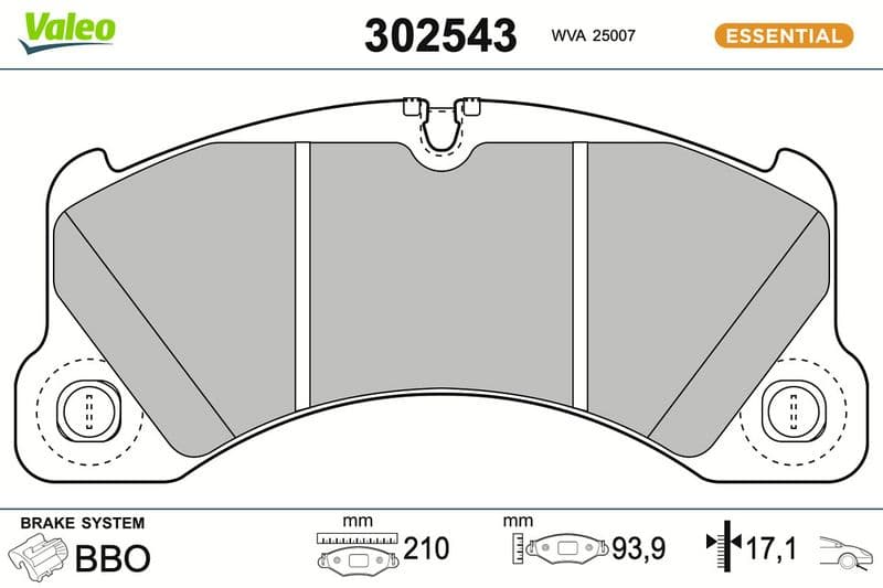 set placute frana,frana disc VALEO 302543