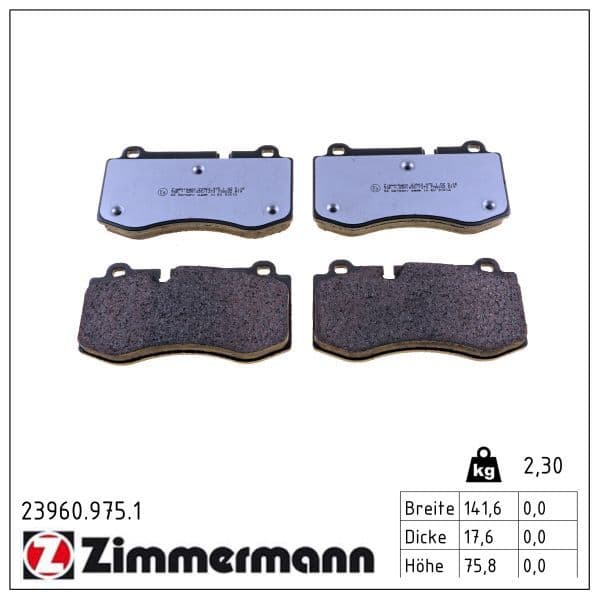set placute frana,frana disc ZIMMERMANN rd:z 23960.975.1