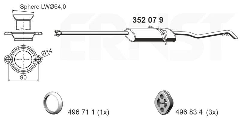 Toba esapament finala ERNST 352079