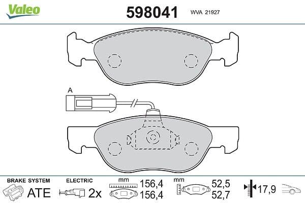 set placute frana,frana disc VALEO 598041