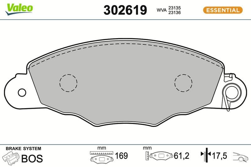 set placute frana,frana disc VALEO 302619