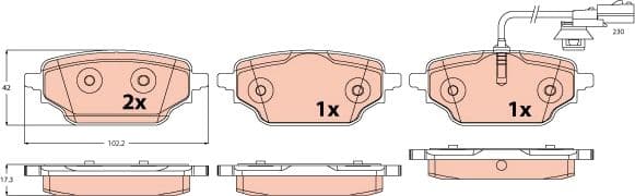 set placute frana,frana disc TRW GDB2592