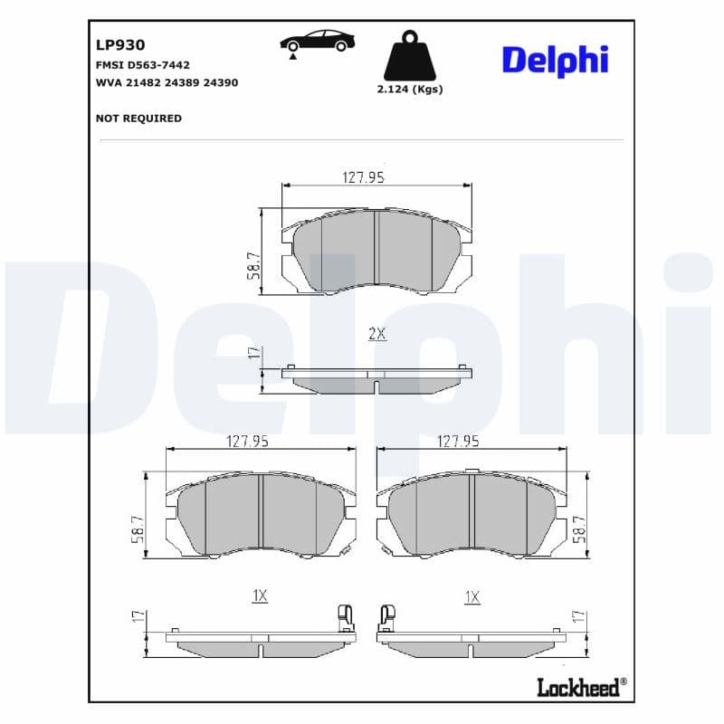set placute frana,frana disc DELPHI LP930