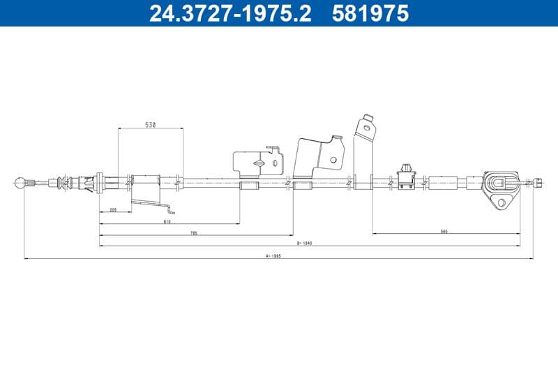 Cablu, frana de parcare ATE 24.3727-1975.2