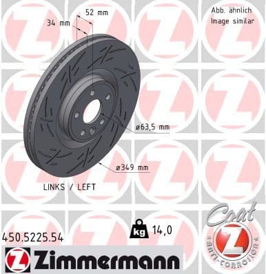 Disc frana ZIMMERMANN BLACK Z 450.5225.54