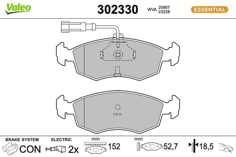 set placute frana,frana disc VALEO ESSENTIAL 302330