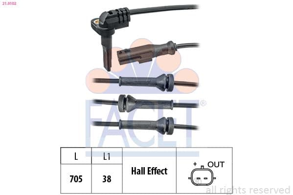 senzor,turatie roata FACET Made in Italy - OE Equivalent 21.0102