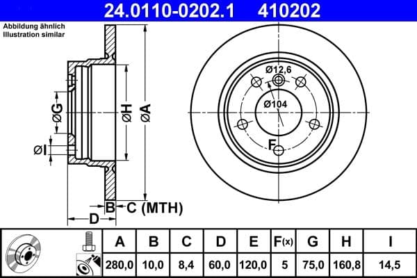Disc frana ATE 24.0110-0202.1