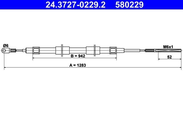 Cablu, frana de parcare ATE 24.3727-0229.2