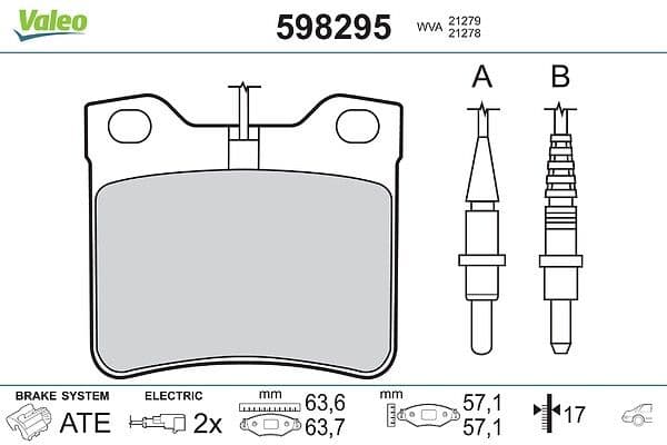 set placute frana,frana disc VALEO 598295