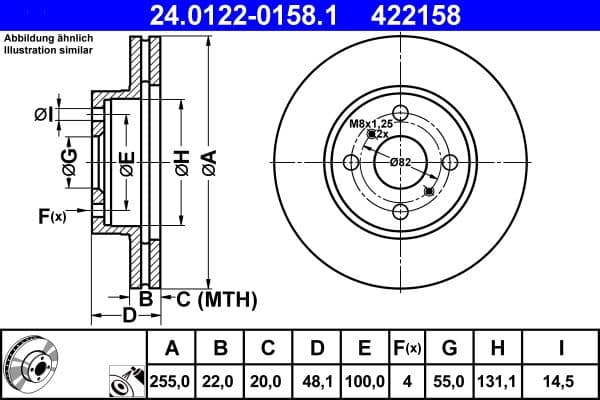Disc frana ATE 24.0122-0158.1