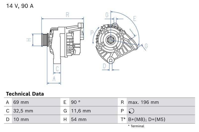 Generator / Alternator BOSCH 0 986 086 870