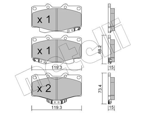 set placute frana,frana disc METELLI 22-0129-0