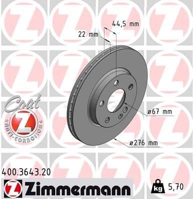 Disc frana ZIMMERMANN COAT Z 400.3643.20