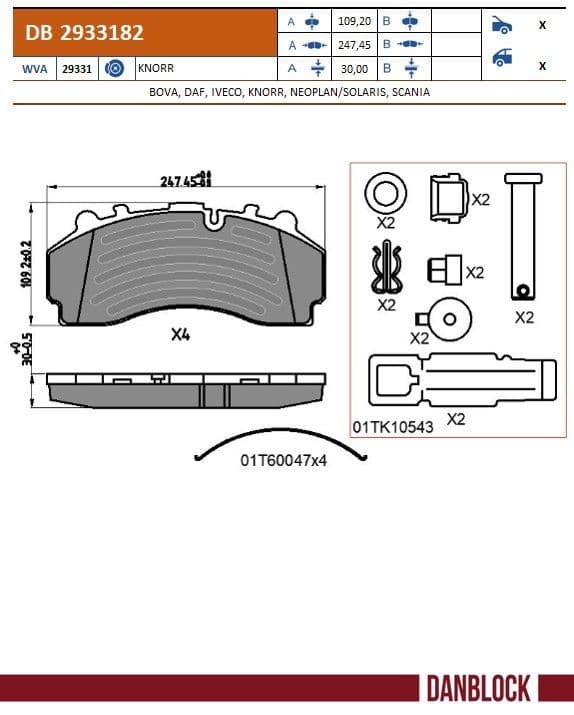 set placute frana,frana disc DANBLOCK DB 2933182
