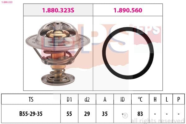 termostat,lichid racire EPS Made in Italy - OE Equivalent 1.880.323