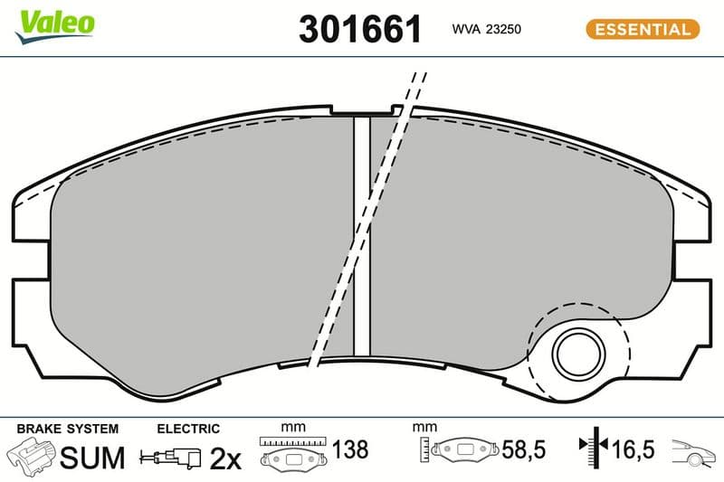 set placute frana,frana disc VALEO ESSENTIAL 301661