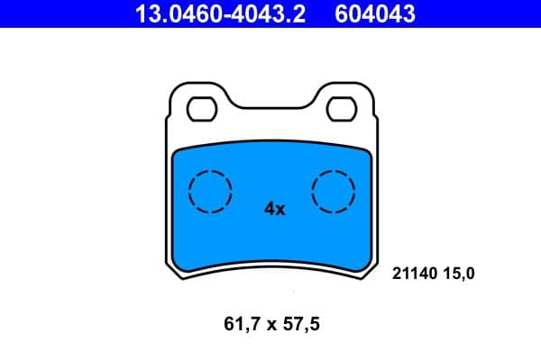 set placute frana,frana disc ATE 13.0460-4043.2