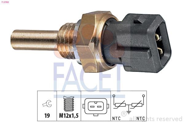 senzor,temperatura lichid de racire FACET Made in Italy - OE Equivalent 7.3192