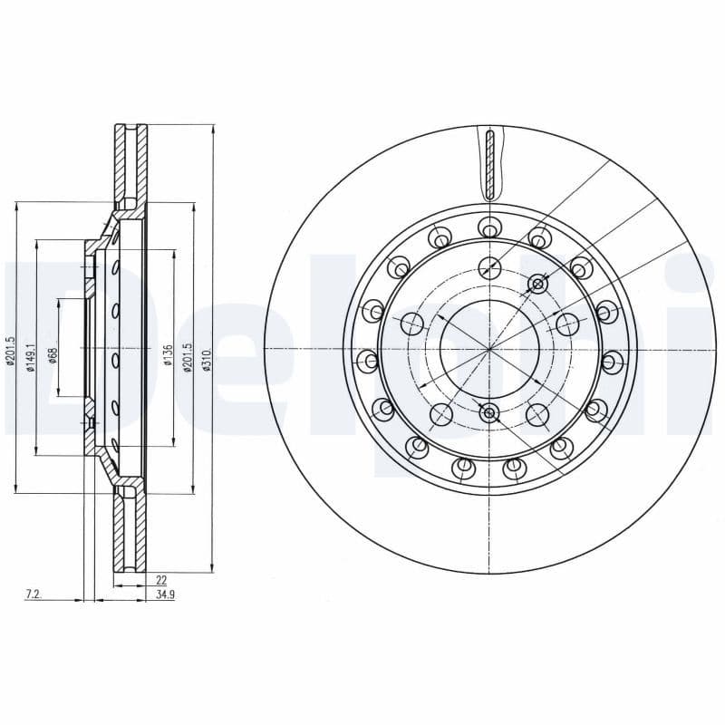 Disc frana DELPHI BG3958