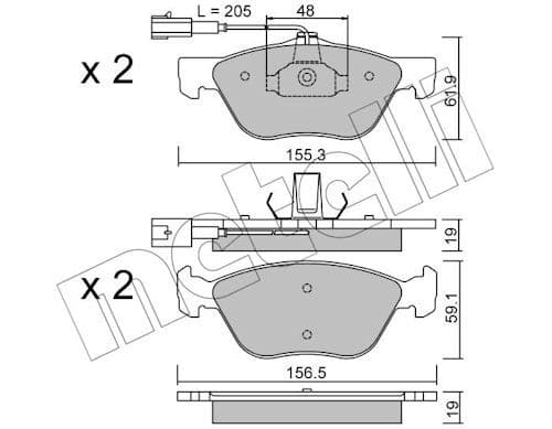 set placute frana,frana disc METELLI 22-0083-0