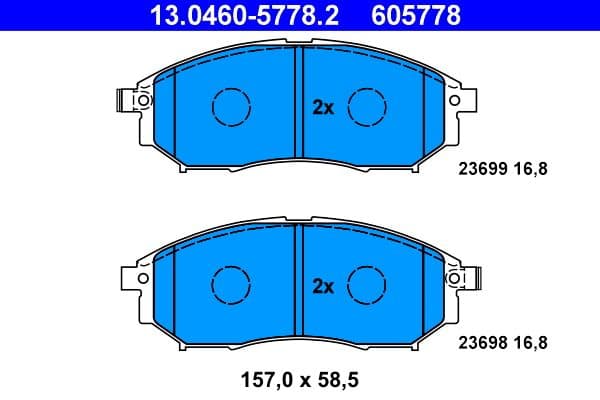 set placute frana,frana disc ATE 13.0460-5778.2
