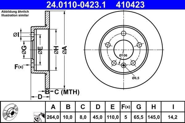 Disc frana ATE 24.0110-0423.1