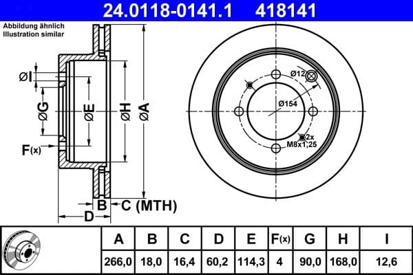 Disc frana ATE 24.0118-0141.1