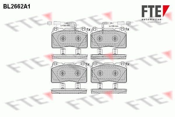 set placute frana,frana disc FTE 9010901