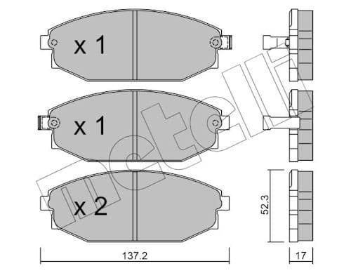 set placute frana,frana disc METELLI 22-0363-0