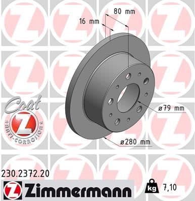 Disc frana ZIMMERMANN COAT Z 230.2372.20