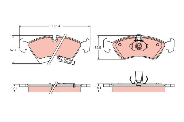 set placute frana,frana disc TRW GDB2441