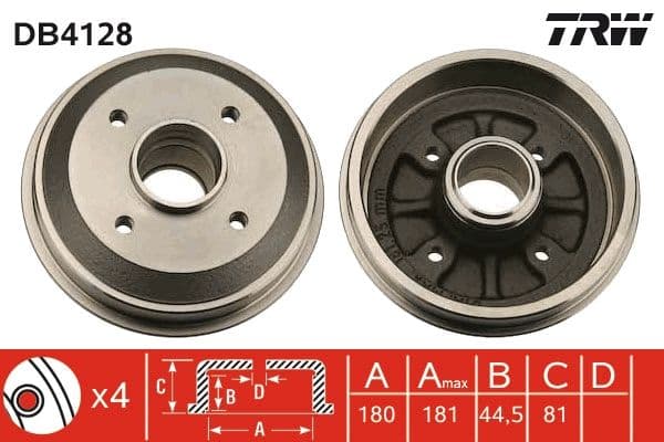 Tambur frana TRW DB4128