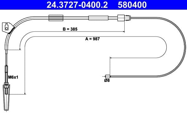 Cablu, frana de parcare ATE 24.3727-0400.2