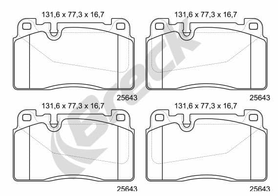set placute frana,frana disc BRECK 25643 00 551 00
