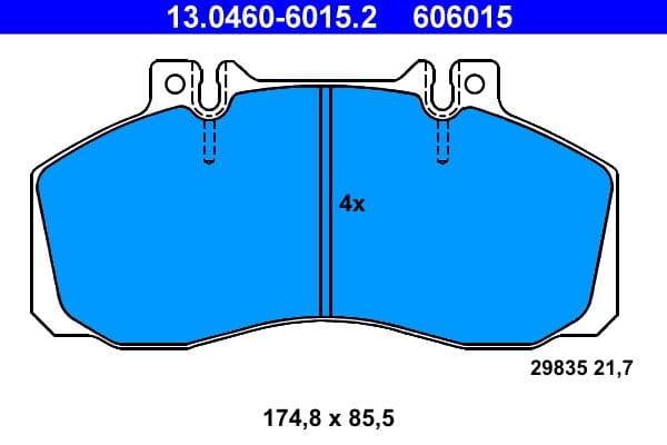 set placute frana,frana disc ATE 13.0460-6015.2