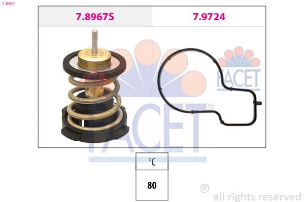 termostat,lichid racire FACET Made in Italy - OE Equivalent 7.8967