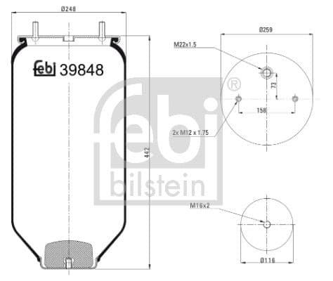 Burduf, suspensie pneumatica FEBI BILSTEIN 39848