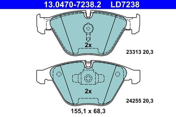 set placute frana,frana disc ATE Ceramic 13.0470-7238.2